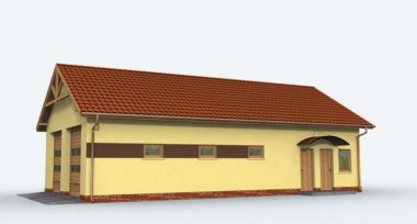 Projekt domu G162 garaż czterostanowiskowy z pomieszczeniami gospodarczymi