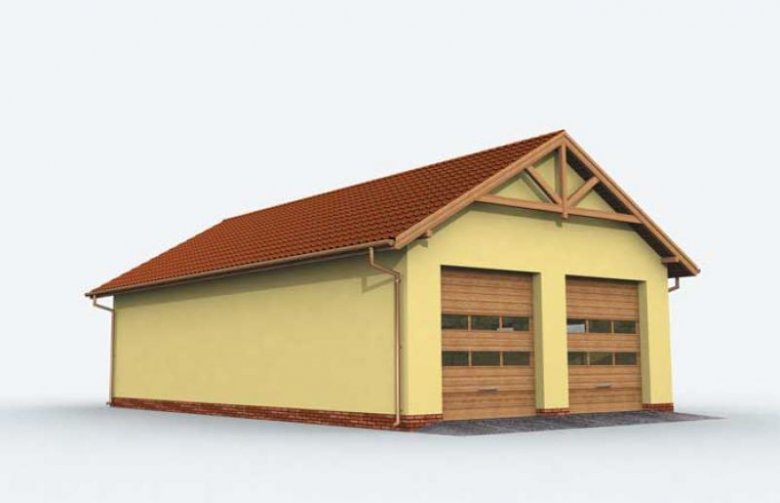 Projekt garażu G162 garaż czterostanowiskowy z pomieszczeniami gospodarczymi