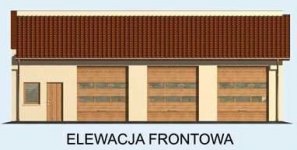 Elewacja projektu G160 garaż trzystanowiskowy z pomieszczeniami gospodarczymi - 1