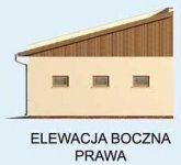 Elewacja projektu G160 garaż trzystanowiskowy z pomieszczeniami gospodarczymi - 4