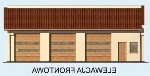 Elewacja projektu G160 garaż trzystanowiskowy z pomieszczeniami gospodarczymi - 1 - wersja lustrzana