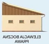 Elewacja projektu G160 garaż trzystanowiskowy z pomieszczeniami gospodarczymi - 4 - wersja lustrzana