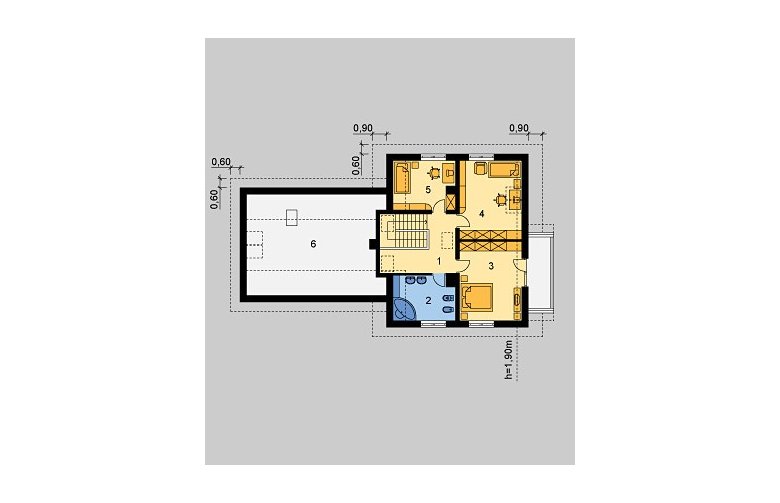 Projekt domu wolnostojącego LK&393 - poddasze