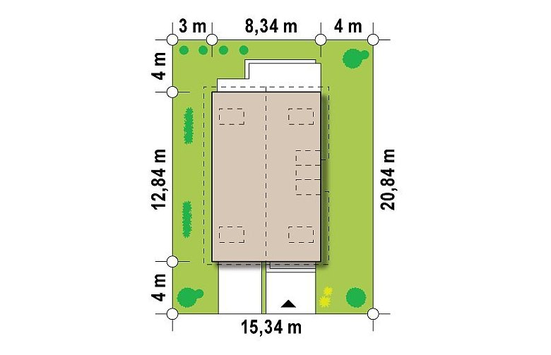 Projekt domu wolnostojącego Z154 - Usytuowanie