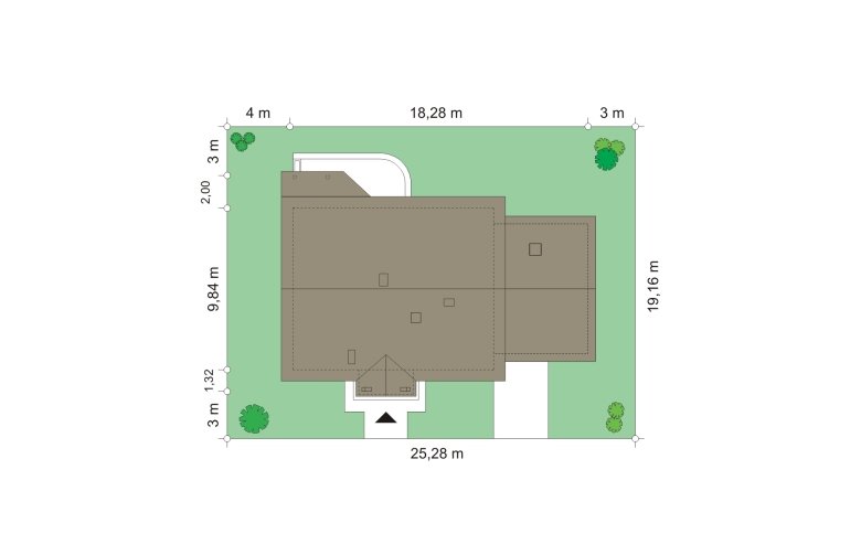 Projekt domu dwurodzinnego Niezapominajka z garażem 2 (390) - Usytuowanie