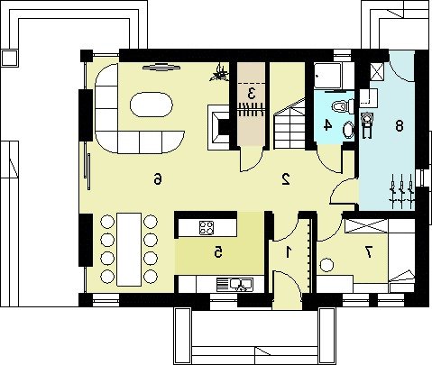 Rzut projektu HG-N3A - wersja lustrzana