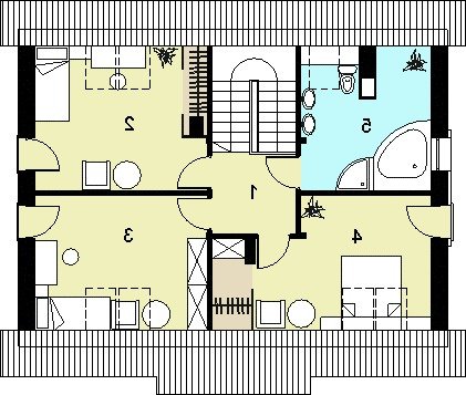 Rzut projektu HG-N3A - wersja lustrzana