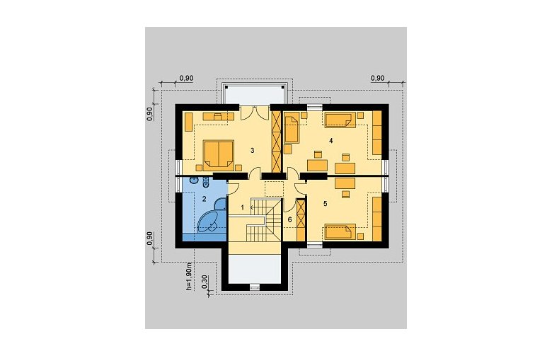 Projekt domu wolnostojącego LK&166 - poddasze