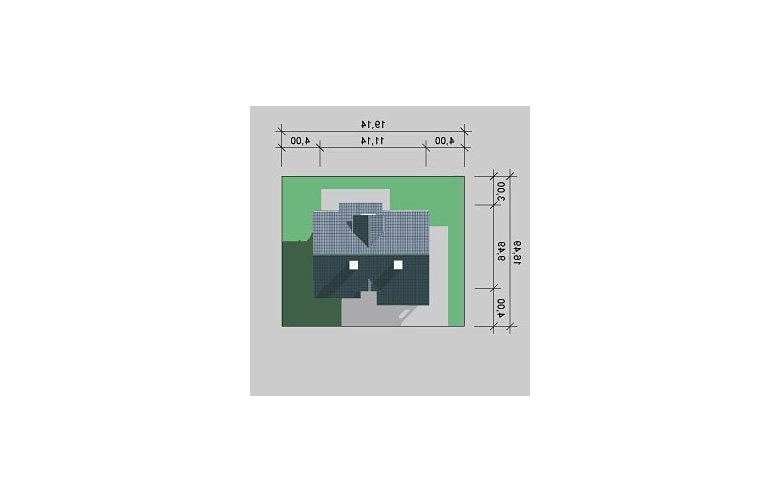 Projekt domu wolnostojącego LK&288 - Usytuowanie - wersja lustrzana