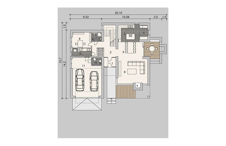 Projekt domu nowoczesnego LK&933 - parter