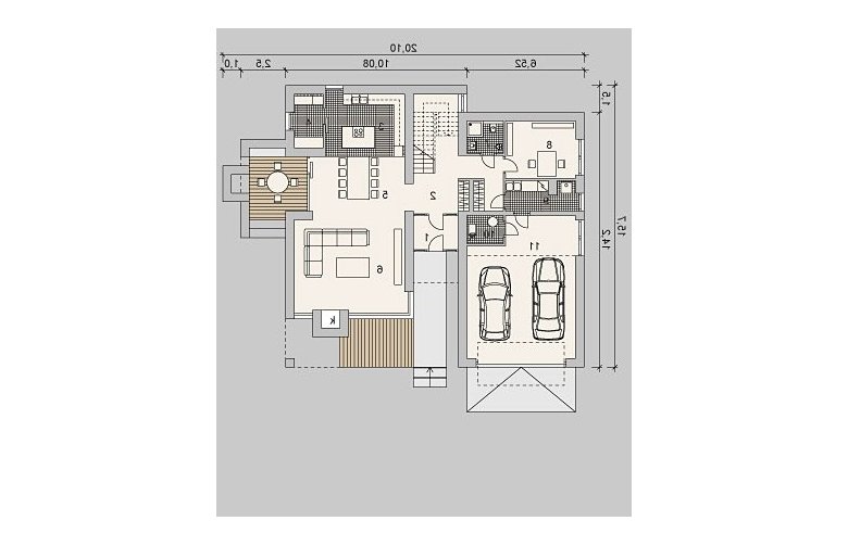 Projekt domu nowoczesnego LK&933 - parter