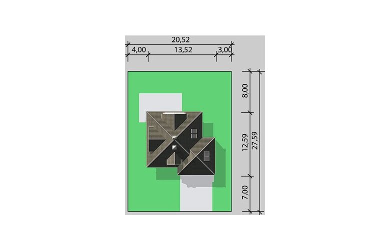 Projekt domu wolnostojącego LK&195 - Usytuowanie