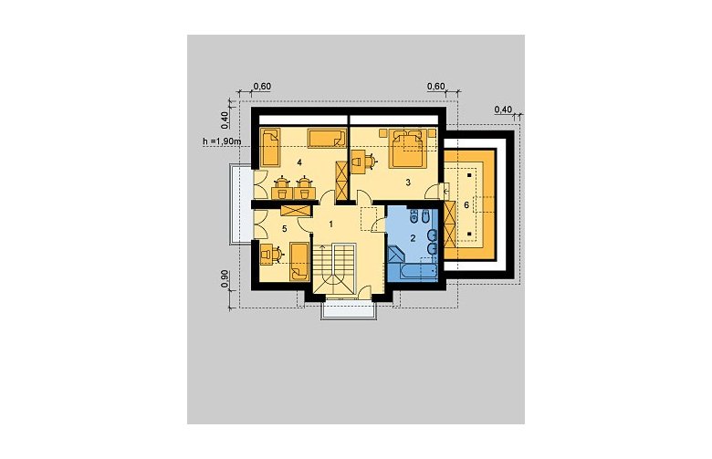 Projekt domu wolnostojącego LK&202 - poddasze