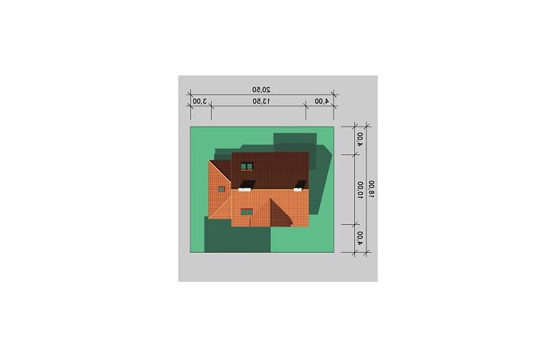 Projekt domu wolnostojącego LK&202 - Usytuowanie - wersja lustrzana