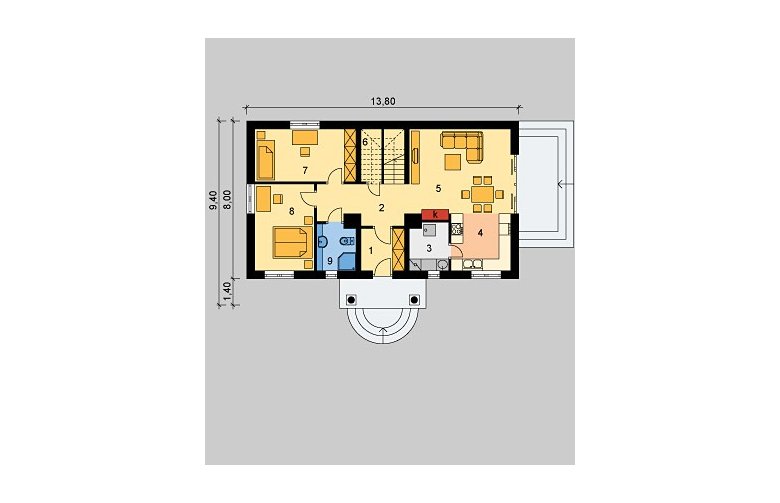 Projekt domu wolnostojącego LK&276 - parter