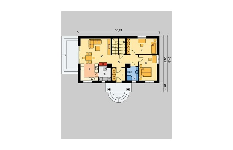 Projekt domu wolnostojącego LK&276 - parter