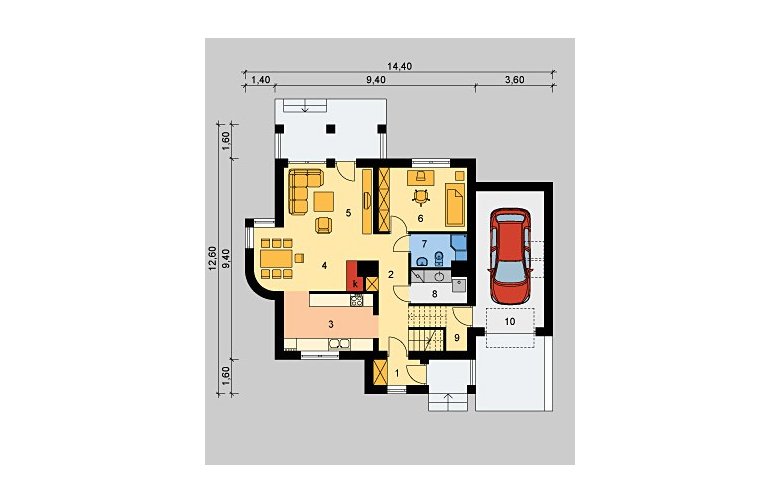 Projekt domu wolnostojącego LK&289 - parter