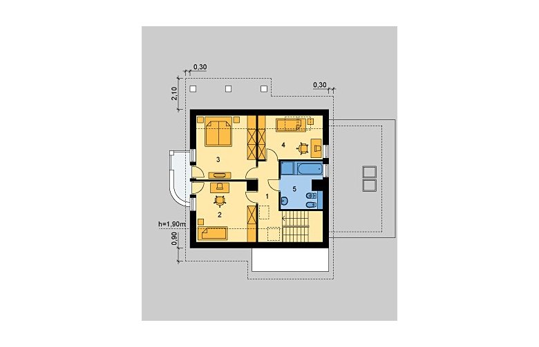 Projekt domu wolnostojącego LK&289 - poddasze