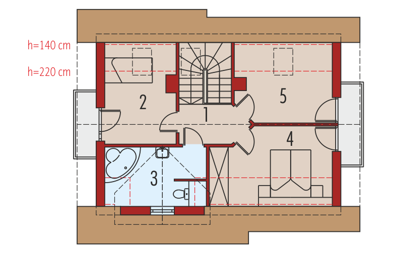 Projekt domu z poddaszem Anulka - poddasze