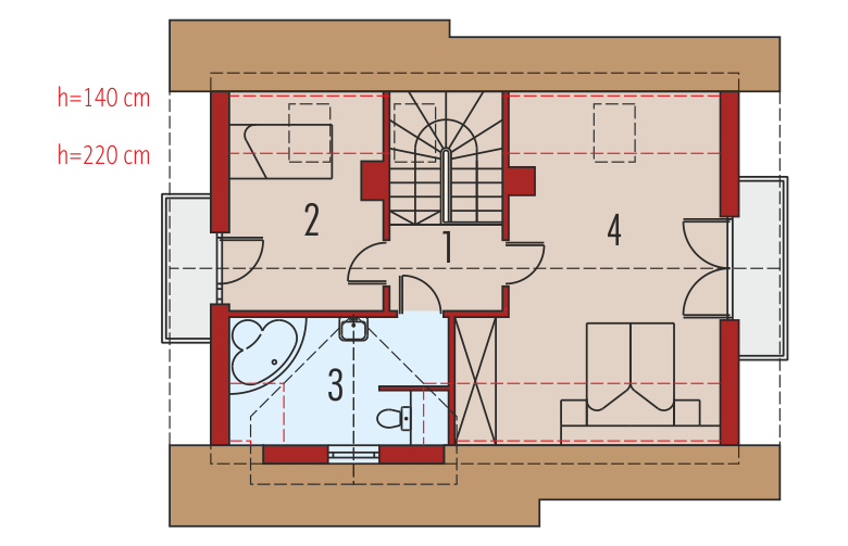 Projekt domu z poddaszem Anulka - poddasze ii
