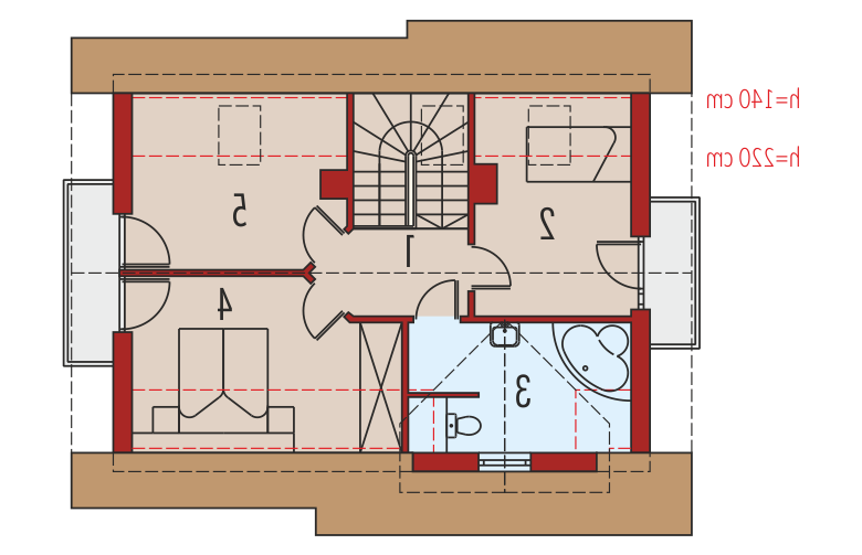 Projekt domu z poddaszem Anulka - poddasze