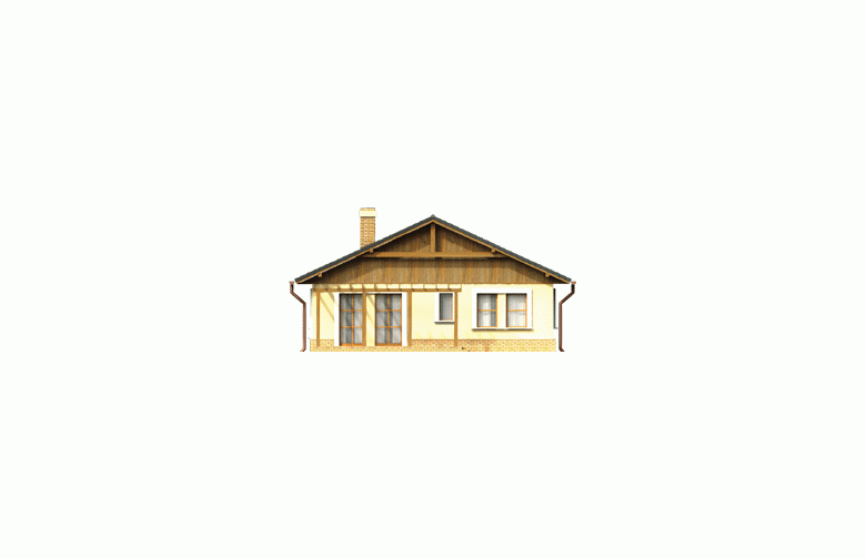 Projekt domu parterowego Bogna III - elewacja 3
