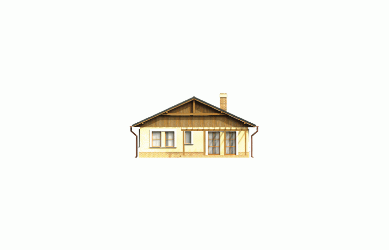 Projekt domu parterowego Bogna III - elewacja 3