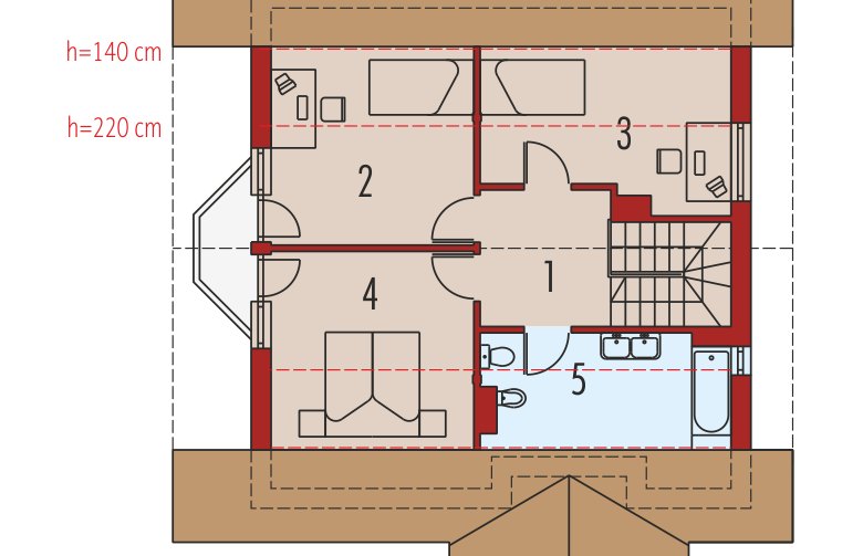 Projekt domu z poddaszem Hania - poddasze