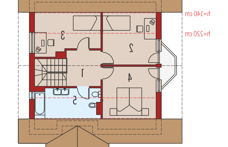 Projekt domu z poddaszem Hania - poddasze
