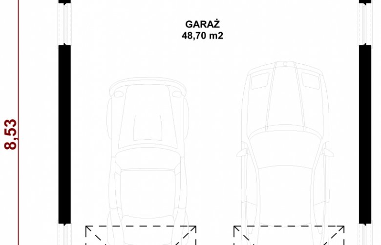 Projekt domu energooszczędnego G40 - Budynek garażowy - 