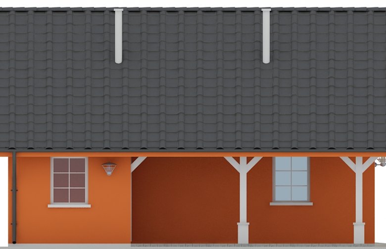 Projekt domu energooszczędnego G41 - Budynek garażowo - gospodarczy - elewacja 2