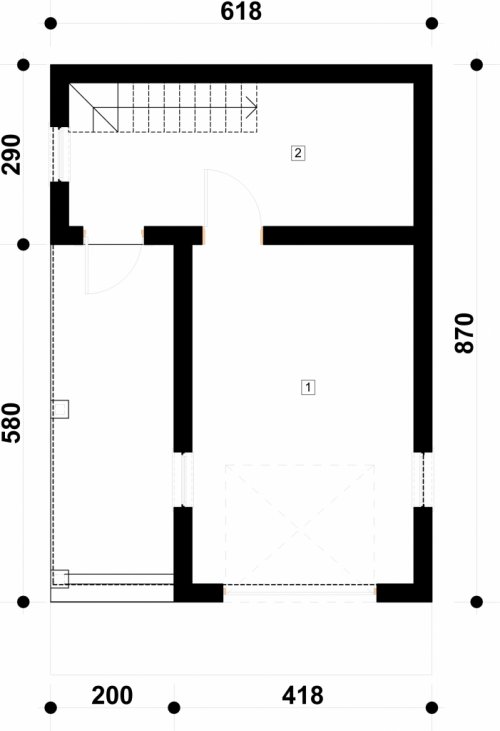 Rzut projektu G41 - Budynek garażowo - gospodarczy