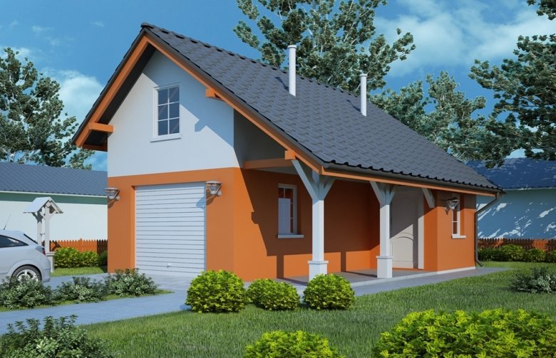 Projekt domu energooszczędnego G41 - Budynek garażowo - gospodarczy
