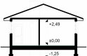 Projekt domu energooszczędnego G43 - Budynek garażowo - gospodarczy - przekrój 1