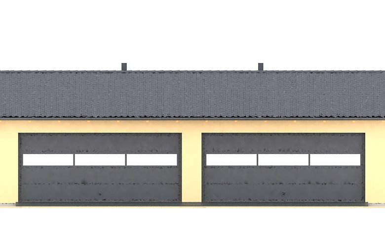 Projekt domu energooszczędnego G44 - Budynek garażowy - elewacja 1