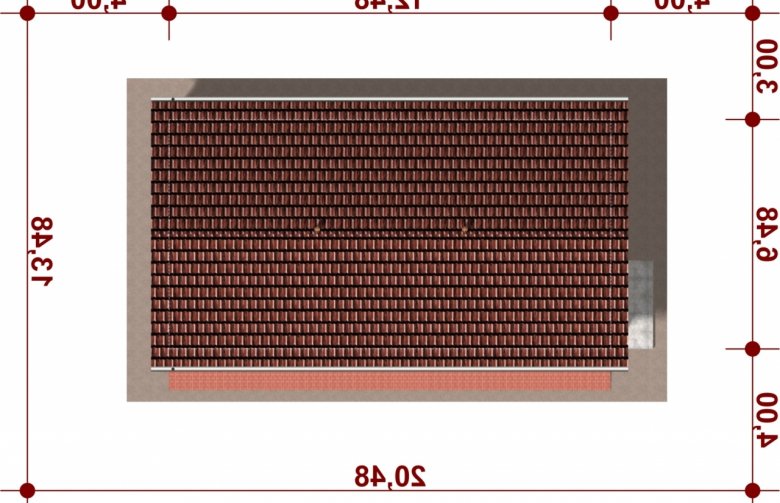 Projekt domu energooszczędnego G44 - Budynek garażowy - Usytuowanie - wersja lustrzana