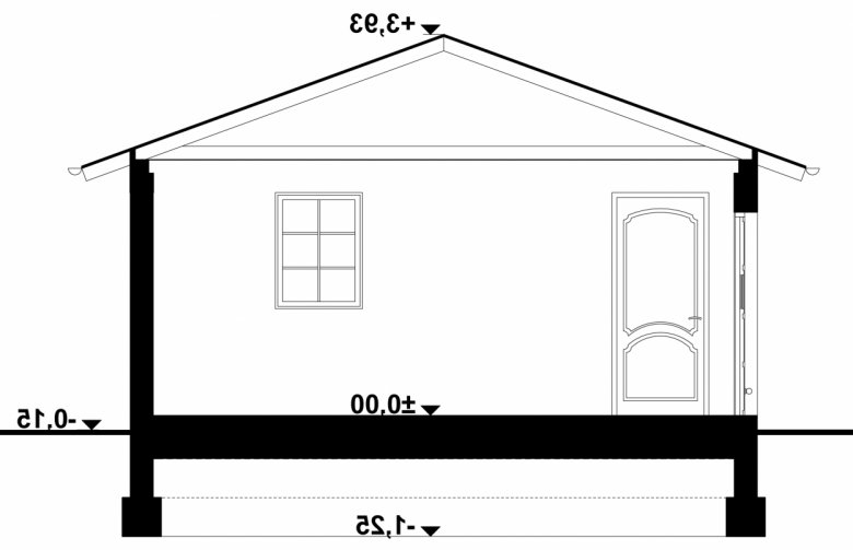 Projekt domu energooszczędnego G44 - Budynek garażowy - przekrój 1