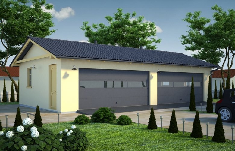 Projekt domu energooszczędnego G44 - Budynek garażowy