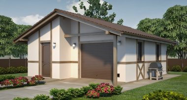 Projekt domu G46 - Budynek garażowo - gospodarczy