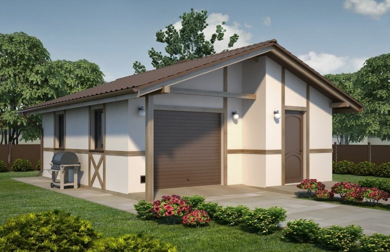 Projekt domu energooszczędnego G46 - Budynek garażowo - gospodarczy
