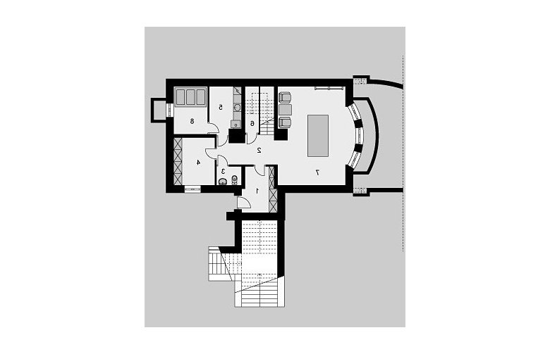 Projekt domu wolnostojącego LK&407 - piwnica