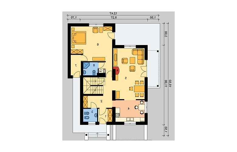 Projekt domu wolnostojącego LK&219 - parter