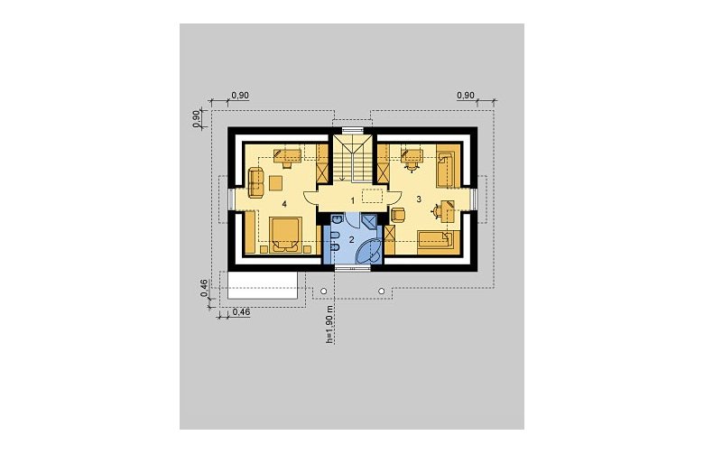 Projekt domu wolnostojącego LK&278 - poddasze