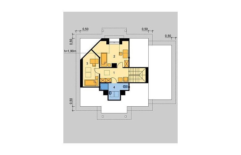 Projekt domu wolnostojącego LK&263 - poddasze