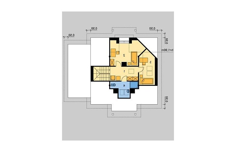 Projekt domu wolnostojącego LK&263 - poddasze