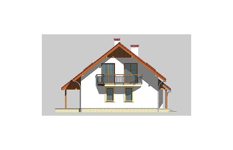 Projekt domu wolnostojącego LK&375 - elewacja 1