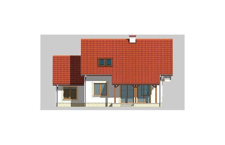 Projekt domu wolnostojącego LK&375 - elewacja 4