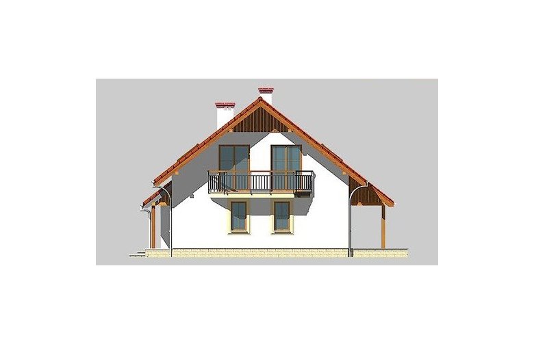 Projekt domu wolnostojącego LK&375 - elewacja 1