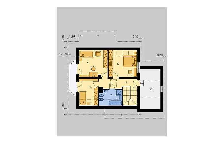 Projekt domu wolnostojącego LK&375 - poddasze