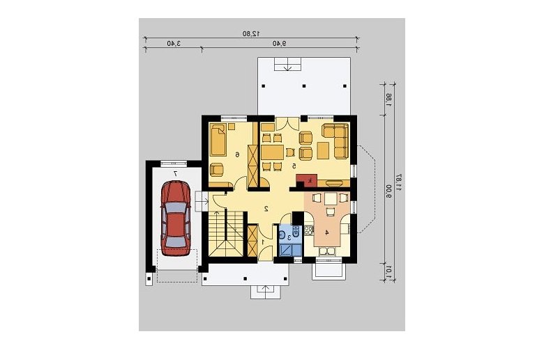 Projekt domu wolnostojącego LK&375 - parter